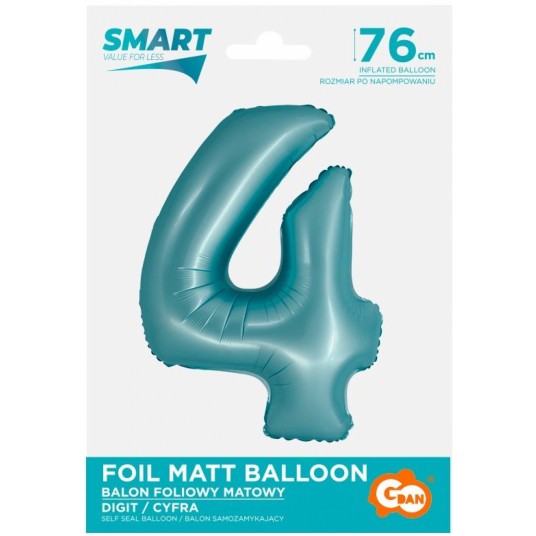 BALON FOLIOWY 76CM NIEBIESKA CYFRA 4 -zdjęcie numer 1