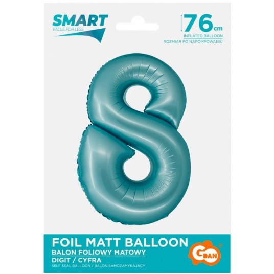BALON FOLIOWY 76CM NIEBIESKA CYFRA 8 -zdjęcie numer 1