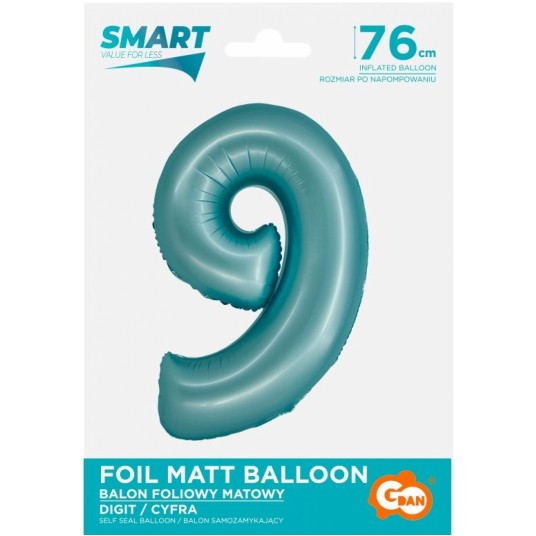 BALON FOLIOWY 76CM NIEBIESKA CYFRA 9 -zdjęcie numer 1