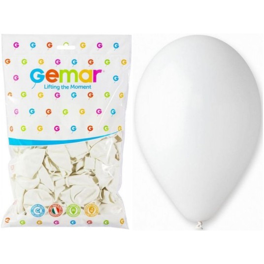 BALON GEMAR PASTEL 10" G90/01 BIAŁY -zdjęcie numer 1