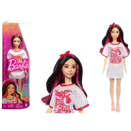 BARBIE LALKA FASHIONISTAS SUKIENKA W KROPKI HRH12 -zdjęcie numer 1