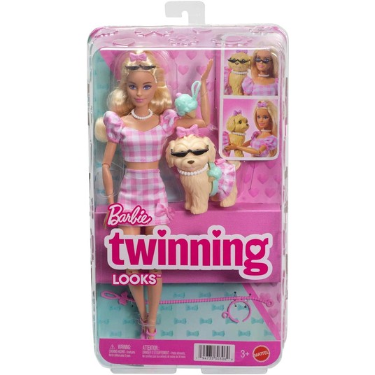 BARBIE LALKA TWINING LOOKS Z PIESKIEM -zdjęcie numer 1