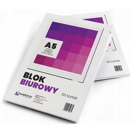 BLOK BIUROWY A5 50K KRATA WEKTOR -zdjęcie numer 1