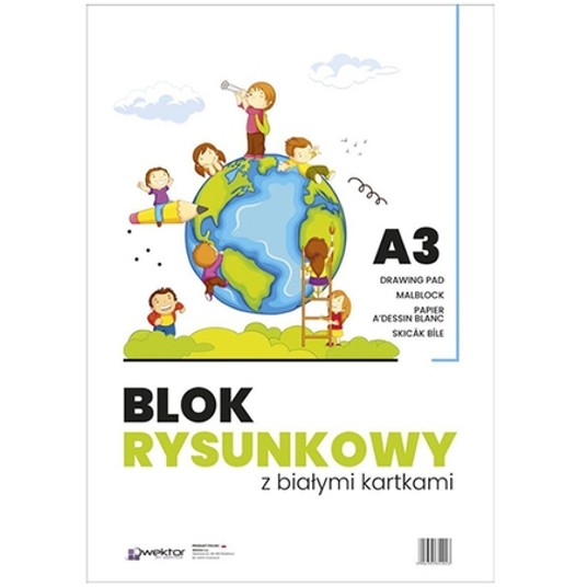 BLOK RYSUNKOWY A3 BIAŁY WEKTOR -zdjęcie numer 1