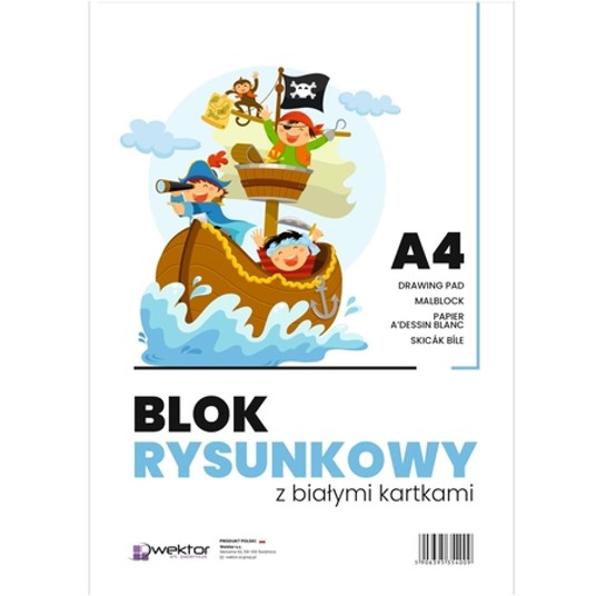 BLOK RYSUNKOWY A4 BIAŁY WEKTOR -zdjęcie numer 1