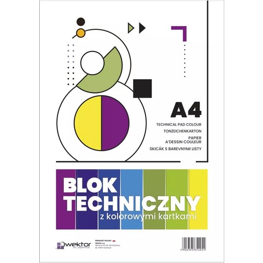 BLOK TECHNICZNY A4 KOLOROWY WEKTOR -zdjęcie numer 1