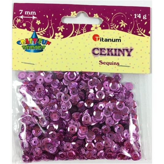 CEKINY 14G 7MM RÓŻOWE -zdjęcie numer 1