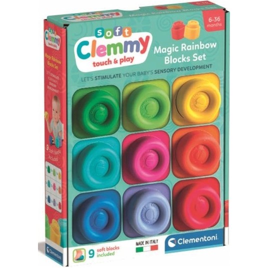 CLEMMY KLOCKI 9 EL. MAGICZNA TĘCZA CLEMENTONI -zdjęcie numer 1