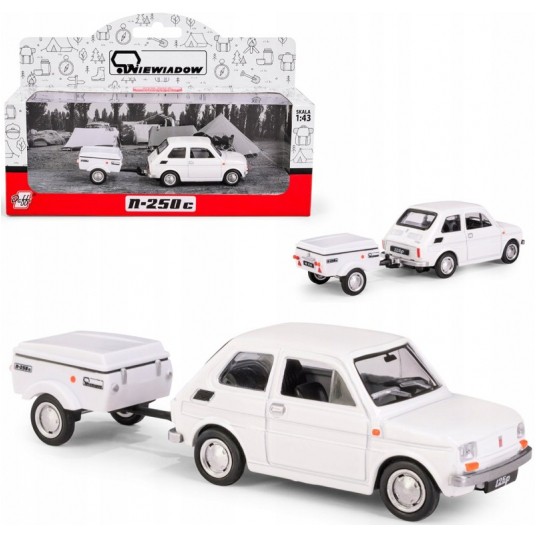 DAFFI - FIAT 126P BIAŁY + PRZYCZEPA KRÓTKA -zdjęcie numer 1