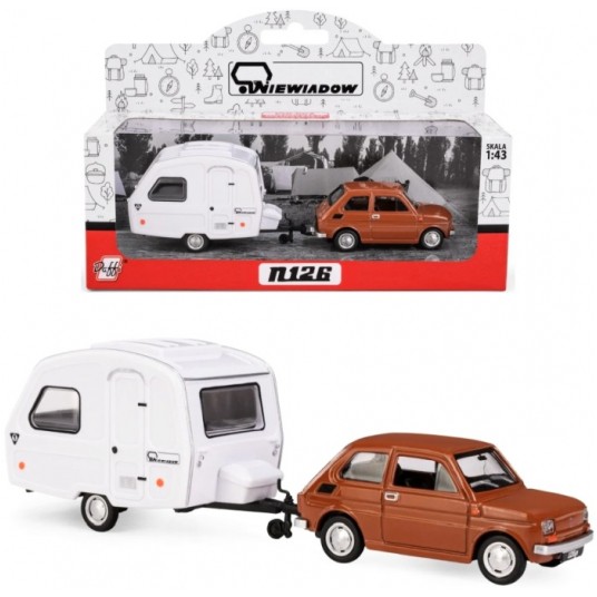 DAFFI - FIAT 126P BRĄZ. + PRZYCZEPA KEMPINGOWA -zdjęcie numer 1
