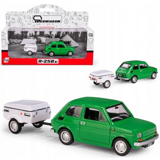 DAFFI - FIAT 126P ZIELONY + PRZYCZEPA KRÓTKA -zdjęcie numer 1