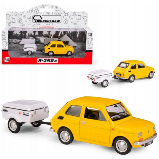DAFFI - FIAT 126P ŻÓŁTY+ PRZYCZEPA KRÓTKA -zdjęcie numer 1