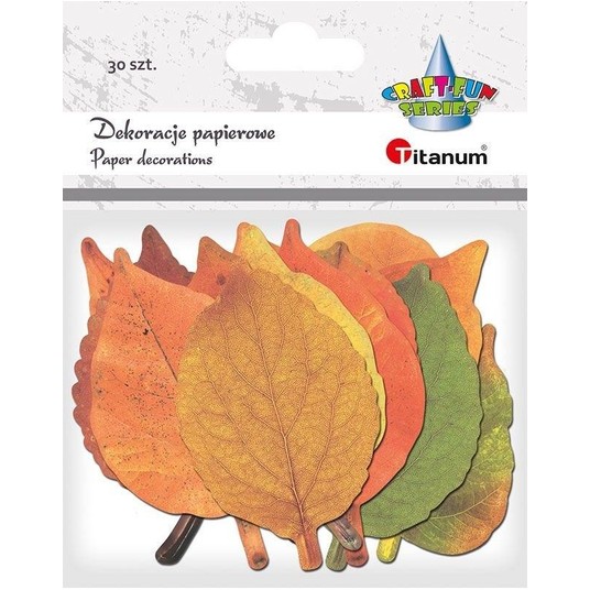 DEKORACJE PAPIEROWE LIŚCIE 30 SZT. 11 CM -zdjęcie numer 1