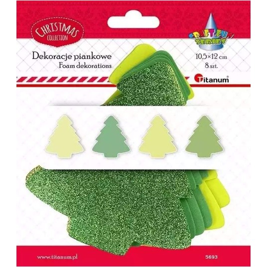 DEKORACJE PIANKOWE CHOINKI 8 SZT 12CM -zdjęcie numer 1