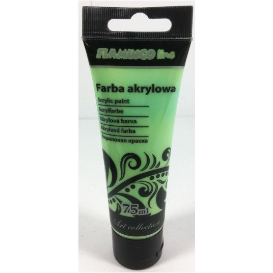 FARBA AKRYLOWA 75ML 044 PASTELOWA ZIELONA FLAMINGO -zdjęcie numer 1