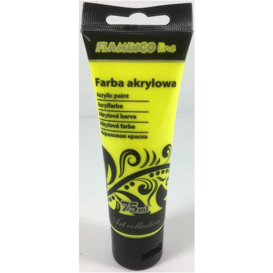 FARBA AKRYLOWA 75ML 100 FLUO ŻÓŁTA FLAMINGO -zdjęcie numer 1