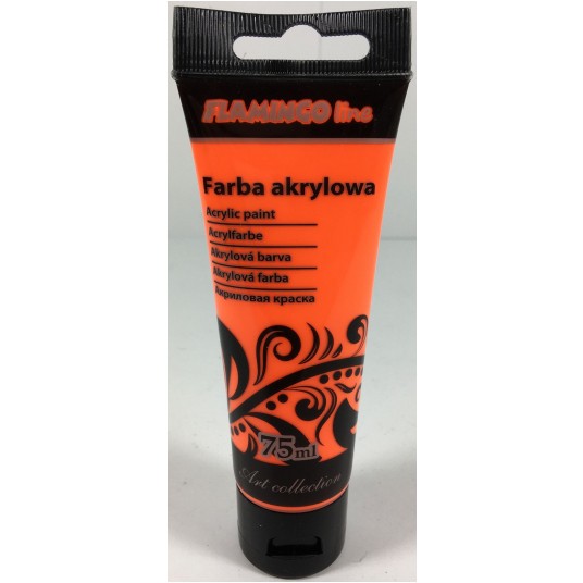 FARBA AKRYLOWA 75ML 103 FLUO POMARAŃCZOWA -zdjęcie numer 1
