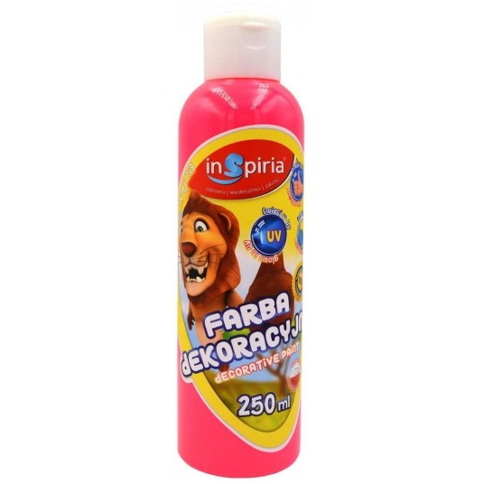 FARBA DEKORACYJNA 250ML INSPIRIA FLUO RÓŻOWA -zdjęcie numer 1