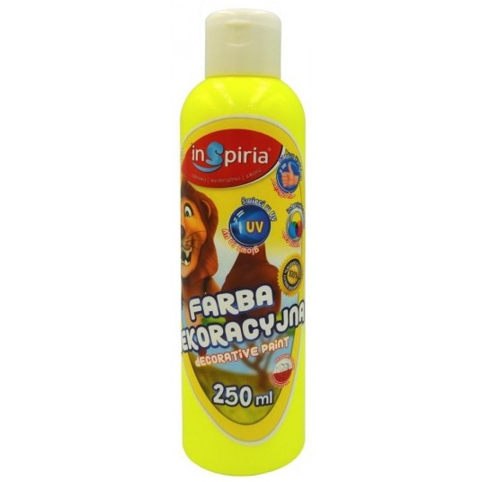 FARBA DEKORACYJNA 250ML INSPIRIA FLUO ŻÓŁTA -zdjęcie numer 1