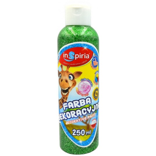 FARBA PLAKATOWA 250ML BROKATOWA ZIELONA INSPIRIA -zdjęcie numer 1