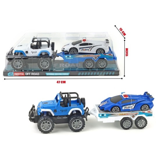 JEEP POLICJA Z PRZYCZEPĄ 45CM -zdjęcie numer 1