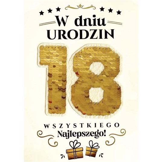 KARNET CE-01 W DNIU 18 URODZIN CEKINY ARMIN STYLE -zdjęcie numer 1