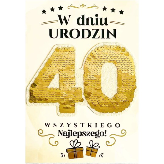KARNET CE-03 W DNIU 40 URODZIN CEKINY ARMIN STYLE -zdjęcie numer 1
