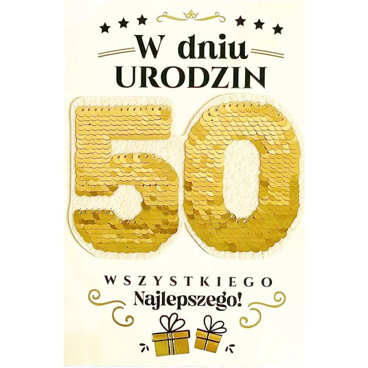 KARNET CE-04 W DNIU 50 URODZIN CEKINY ARMIN STYLE -zdjęcie numer 1