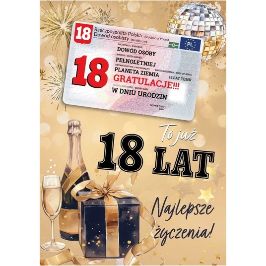 KARNET GIFT M-196 W DNIU 18 URODZIN ARMIN STYLE -zdjęcie numer 1