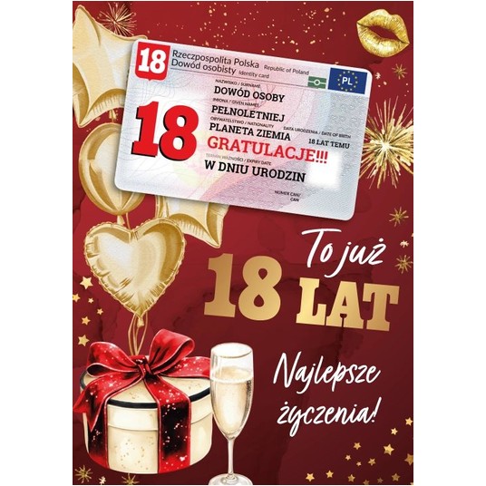 KARNET GIFT M-198 W DNIU 18 URODZIN ARMIN STYLE -zdjęcie numer 1