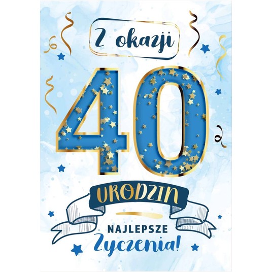 KARNET KF14 W DNIU 40 URODZIN KONFETTI ARMIN STYLE -zdjęcie numer 1