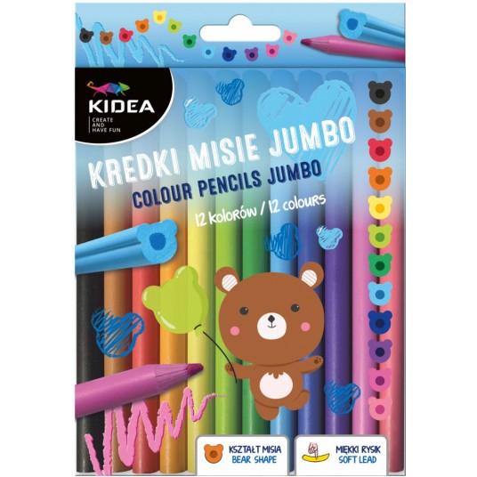 KIDEA KREDKI MISIE JUMBO 12 KOLORÓW -zdjęcie numer 1