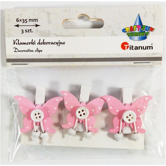 KLAMERKI DREWNIANE MOTYLE -zdjęcie numer 1