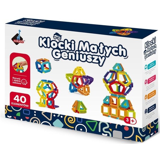 KLOCKI MAŁYCH GENIUSZY GEOM. SZCZOTKI 40 EL ASKATO -zdjęcie numer 1