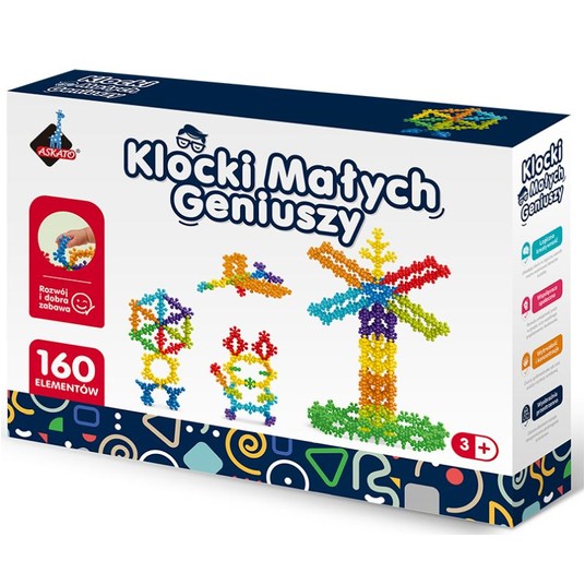 KLOCKI MAŁYCH GENIUSZY KWIATKI KULKI 160 EL ASKATO -zdjęcie numer 1