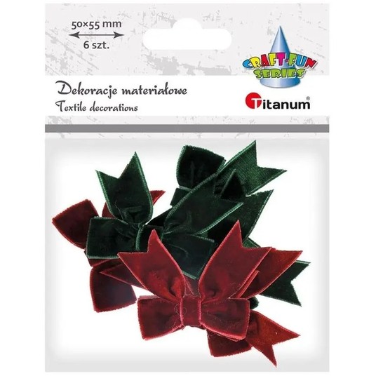 KOKARDY VELVET 5X5,5CM 6 szt TITANUM -zdjęcie numer 1
