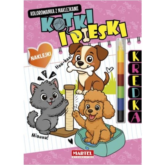 KOLOROWANKA Z KREDKĄ KOTKI I PIESKI MARTEL -zdjęcie numer 1