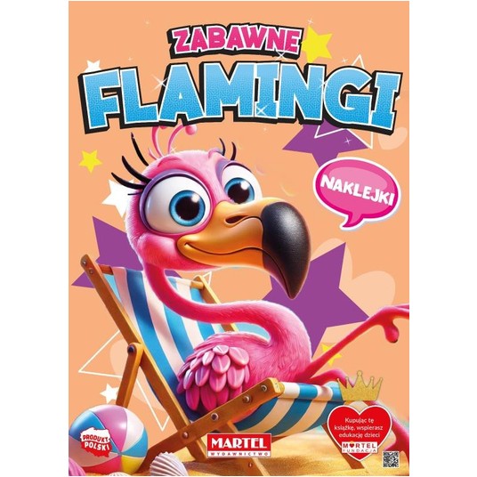 KOLOROWANKA Z NAKLEJKAMI FLAMINGI MARTEL -zdjęcie numer 1