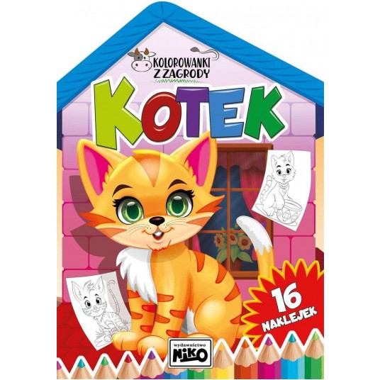 KOLOROWANKA Z NAKLEJKAMI KOTEK -zdjęcie numer 1