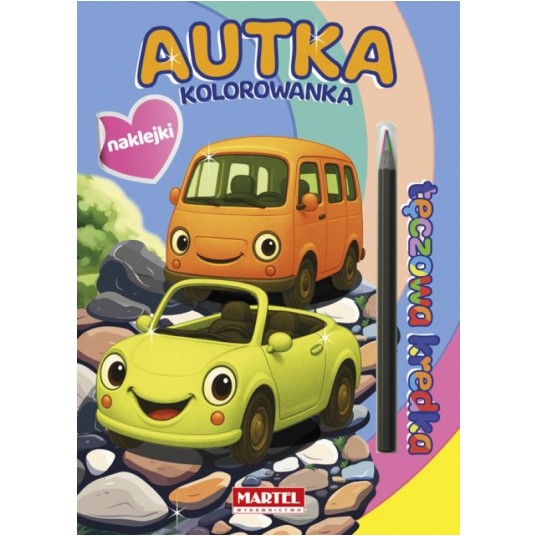 KOLOROWANKA Z NAKLEJKAMI KREDKA AUTA MARTEL -zdjęcie numer 1
