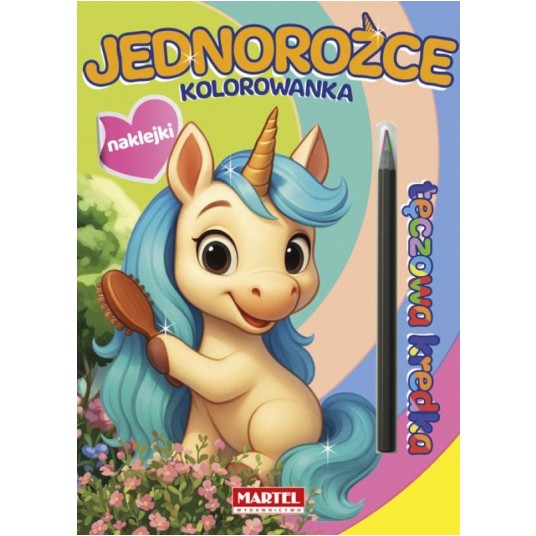 KOLOROWANKA Z NAKLEJKAMI KREDKA JEDNOROŻEC MARTEL -zdjęcie numer 1
