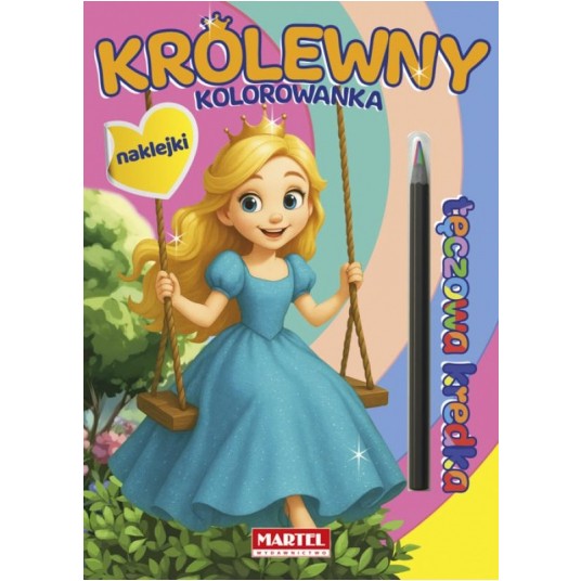 KOLOROWANKA Z NAKLEJKAMI KREDKA KRÓLEWNY MARTEL -zdjęcie numer 1