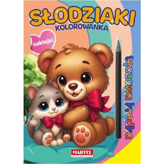 KOLOROWANKA Z NAKLEJKAMI KREDKA SŁODZIAKI MARTEL -zdjęcie numer 1