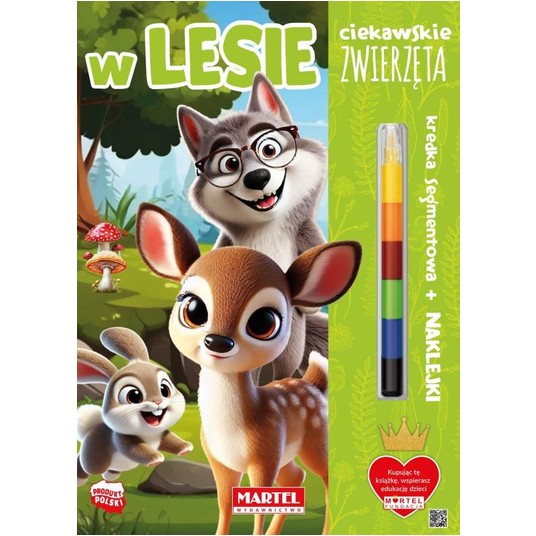 KOLOROWANKA Z NAKLEJKAMI KREDKA W LESIE MARTEL -zdjęcie numer 1