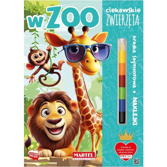 KOLOROWANKA Z NAKLEJKAMI KREDKA W ZOO MARTEL -zdjęcie numer 1