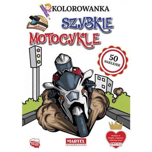 KOLOROWANKA Z NAKLEJKAMI SZYBKIE MOTOCYKLE MARTEL -zdjęcie numer 1