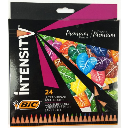 KREDKI OŁÓWKOWE BIC INTENSITY PREMIUM 24KOL -zdjęcie numer 1