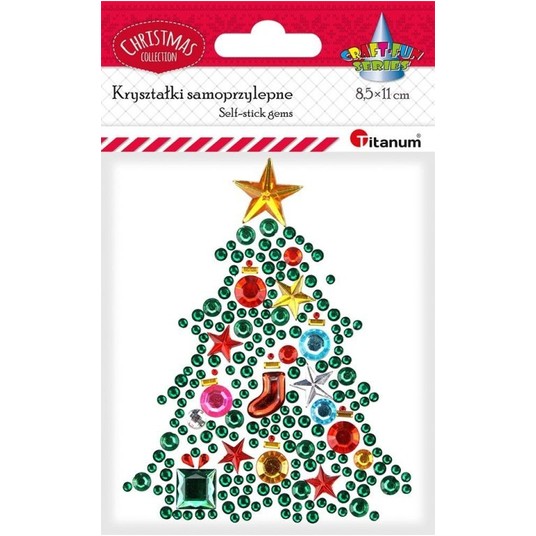 KRYSZTAŁKI SAMOPRZYLEPNE CHOINKA -zdjęcie numer 1