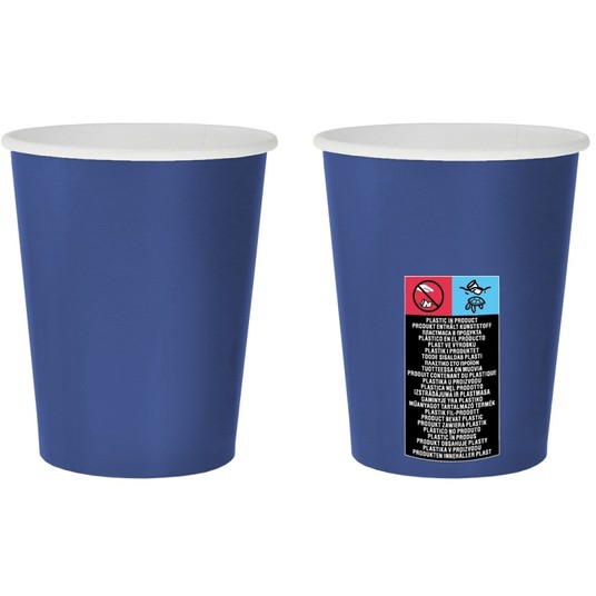 KUBECZKI PAPIEROWE NIEBIESKIE 250ML 14 SZT. -zdjęcie numer 1
