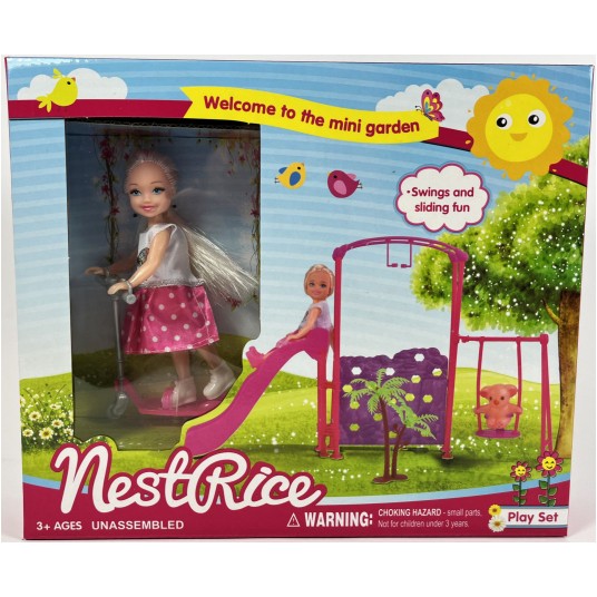 LALKA 13 CM W ZESTAWIE Z PLACEM ZABAW -zdjęcie numer 1